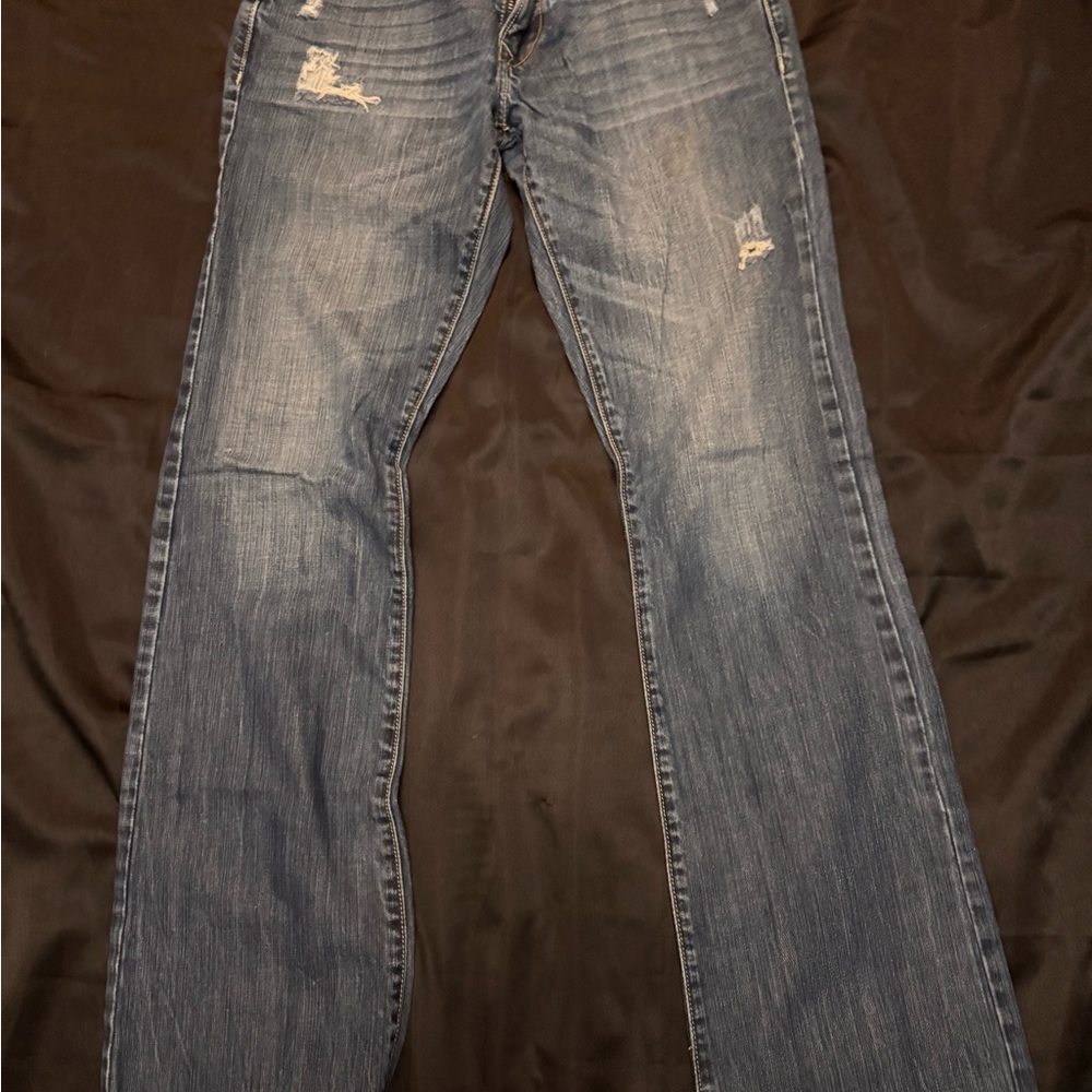 Rockies Blue Bootcut Jeans with Vintage Distressing